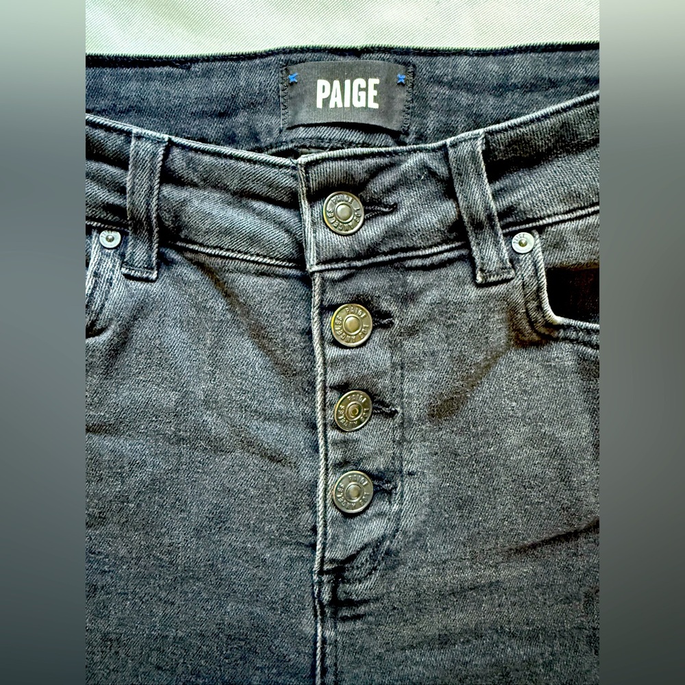 PAIGE Women's Sarah Exposed‎ Button Fly Raw Hem Longline Short size 25 - Picture 4 of 8